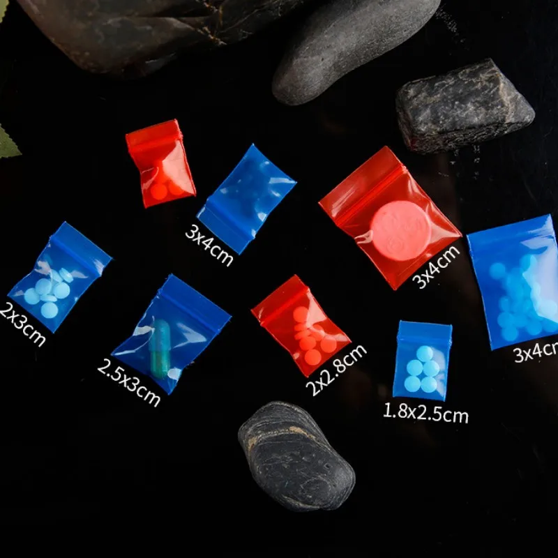 StoBag 100pcs 컬러 미니 지퍼 비닐 봉투 지우기 작은 씰링 쥬얼리 식품 포장 지우기 파우치 보관 방수 재사용 가능