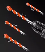 Jeu de forets à percussion en carbure, outils de forage multifonctionnels pour trous triangulaires 3-12mm pour le perçage de carreaux de verre, de céramique, de béton et de briques 5