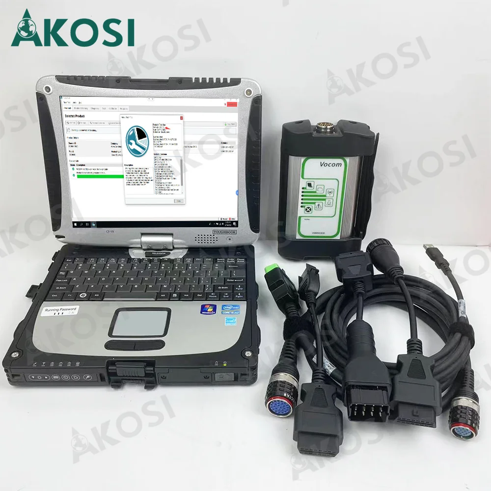

For VOLVO Vocom 88890300 for volvo truck excavator diagnostic tool for volvo ptt 2.8 dev2 Tool +Thoughbook CF19