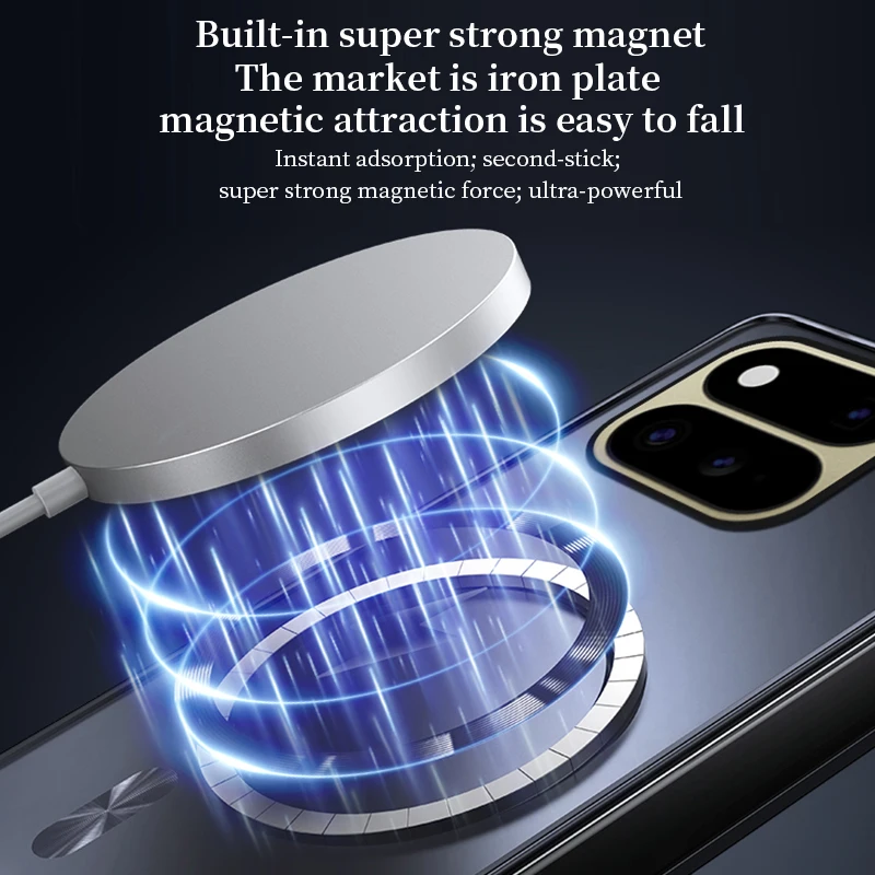 MagSafe Magnetic Charging Protective Phone Case - Metallic Hard PC Shockproof Shell Cover