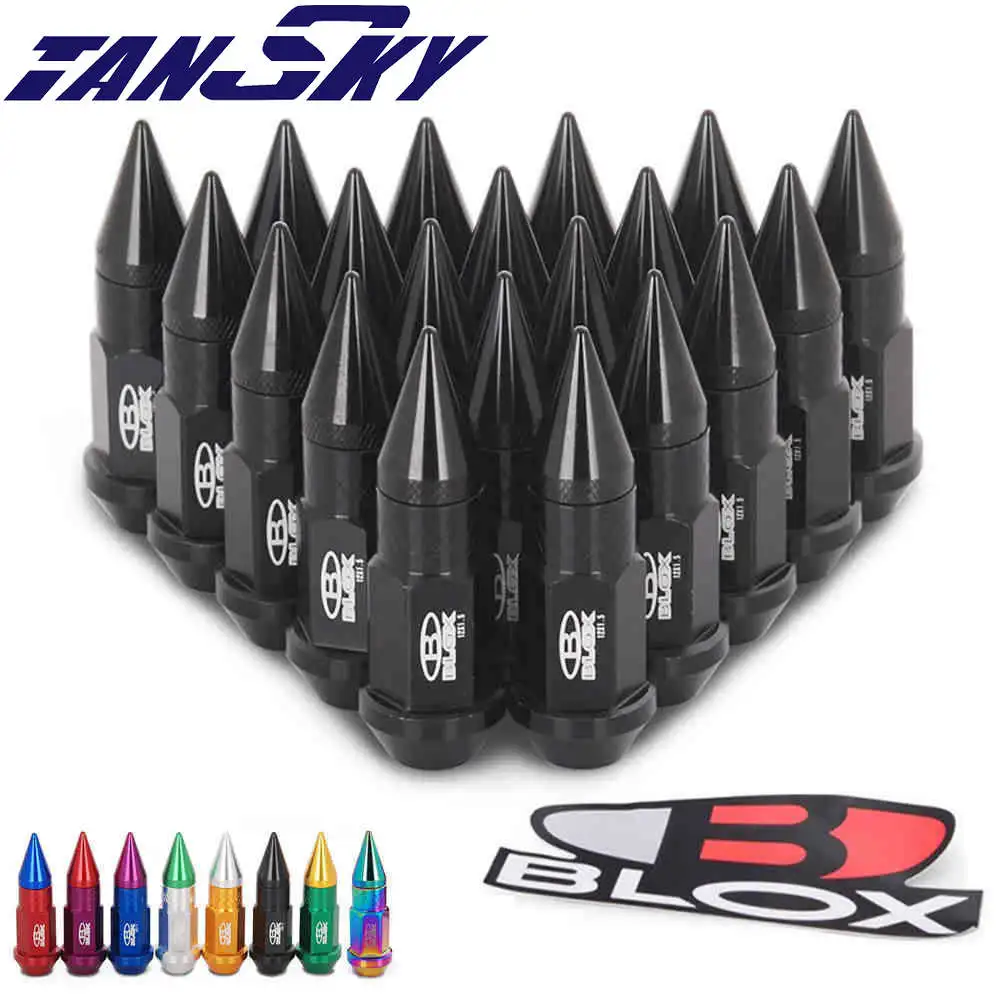 Wheel Lug Bolts 20PCS Blox 50MM M12x1.5 / M12x1.25 Aluminium Extended Tuner Wheels Rims Lug Nuts With Spike TK-BLOX750DJT