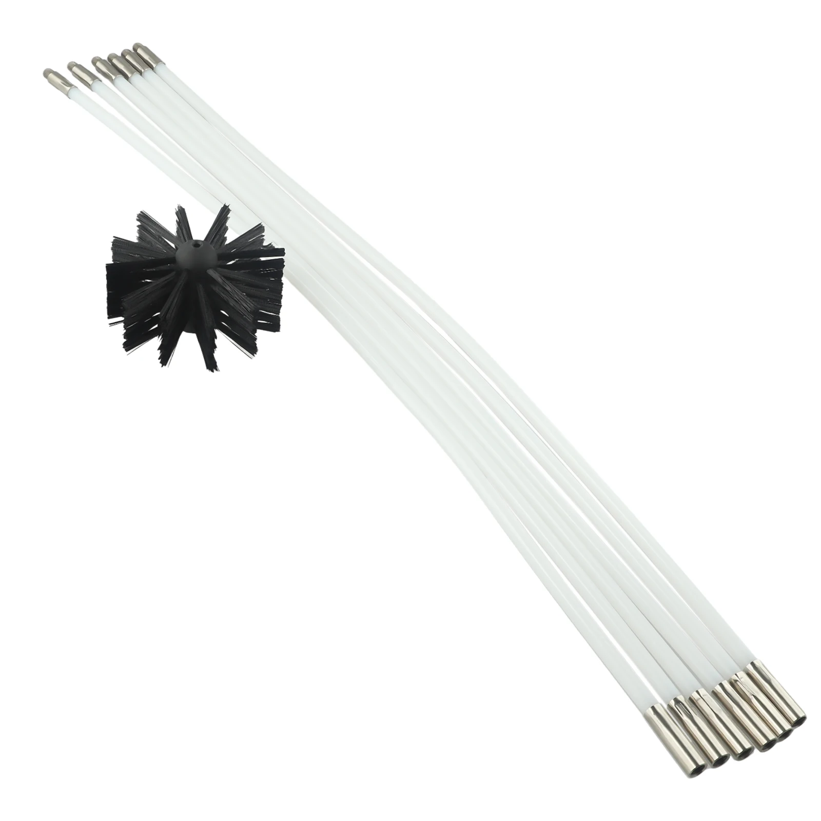 Chimney Brush Accessories 100mm Brush Head Long Handle Flexible Rod for Chimney Dryer Pipe Fireplace Inner Wall Cleaning Tools