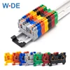 10Pcs Din Rail Terminal Block PT-2.5 Push In Terminal Connector Spring Screwless Electrical Wire Conductor Terminal Block PT2.5 5