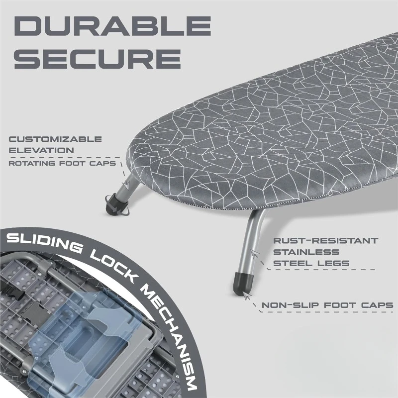 Small Table Top Ironing Board | Foldable Ironing Board Folds and Hangs for Space Saving, Dorms, Laundry Rooms 2