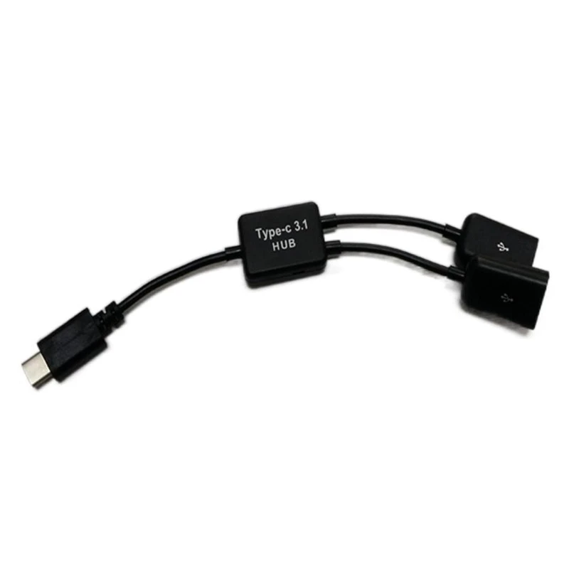 Type C to 2 USB Port Splitter Multi Hub Converter Multiple Hub Dual Double USB Port Cables Drag Two Ports Connector