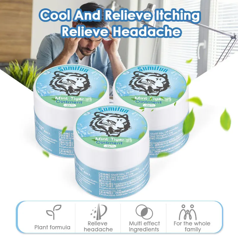 White Tiger Mint Ointment Relieve Dry and Itchy Skin Cooling Cream Prevent Insect Bites Skin Redness and Swelling Treatment for pain analgesic cream anti mosquito balm