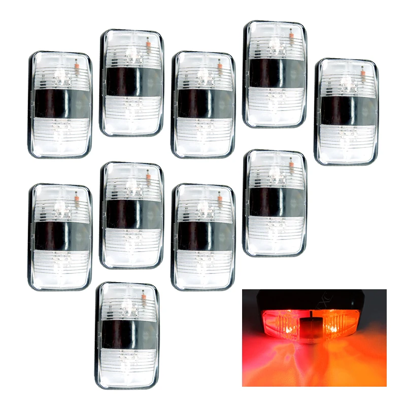 

10Pcs Red Side Marker Signal Light Clearance Indicator Lamp Universal 10-30V 0.5W for Car Truck Trailer Caravan RV Boat