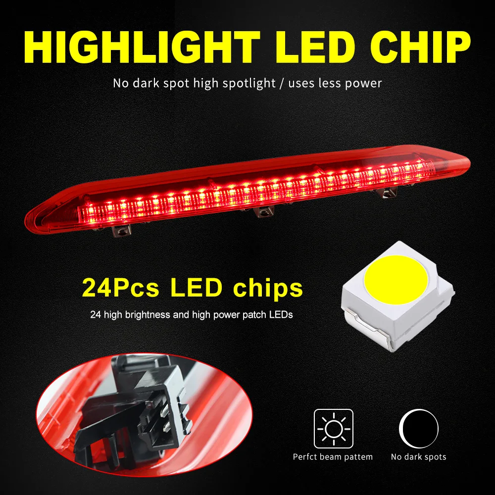 1x Für VW POlO IV MK4 9N 9N3 Fließheck 2002-2009 geräucherte Led Dritte Bremslicht Projektor Hinten rote Schwanz Bremsleuchte OEM:6Q 6945097 – Detail 4