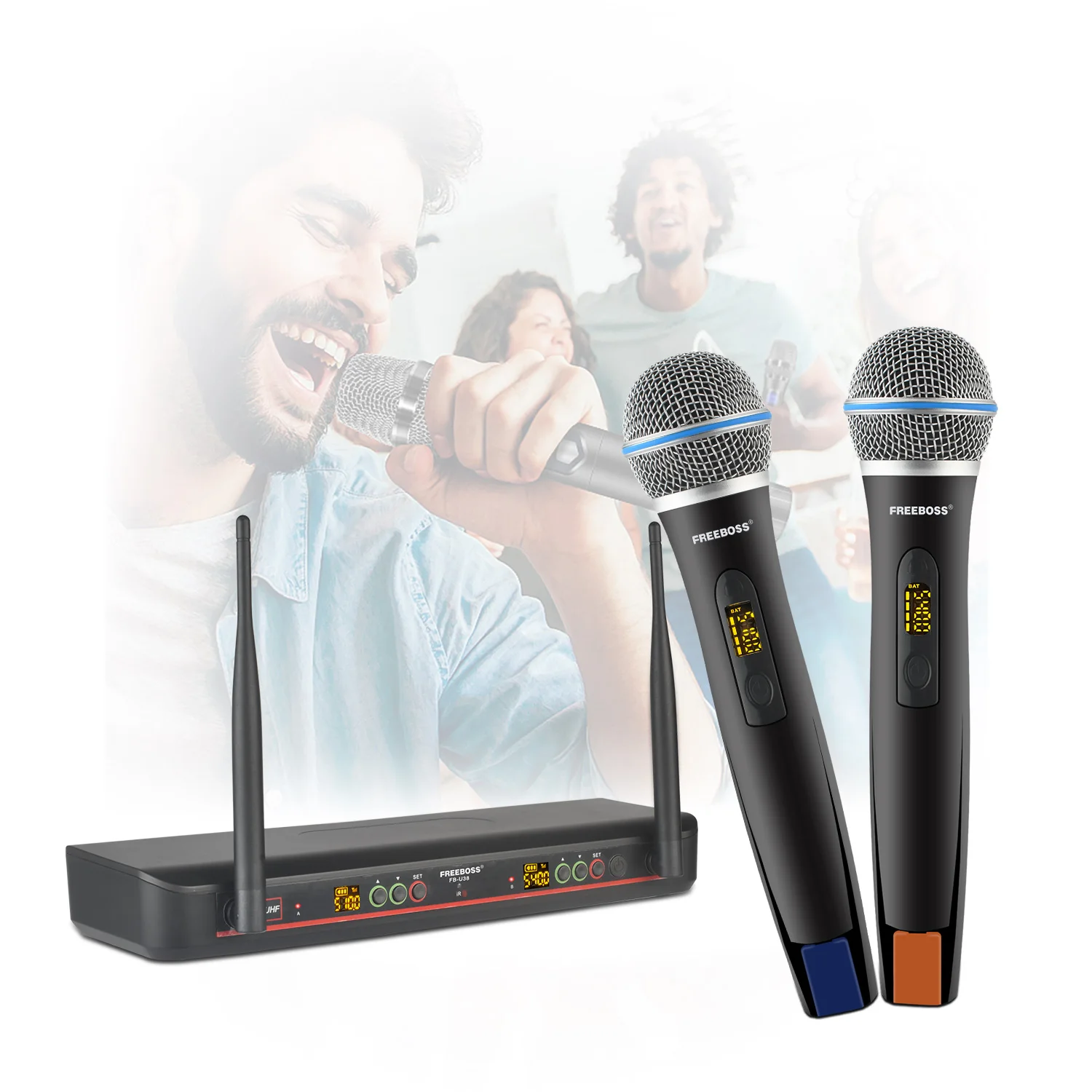 FREEBOSS UHF  ̳ ڵ ũ, 2x100 ä, ļ  , 뷡 ȸ FB-U38 IR  ũ