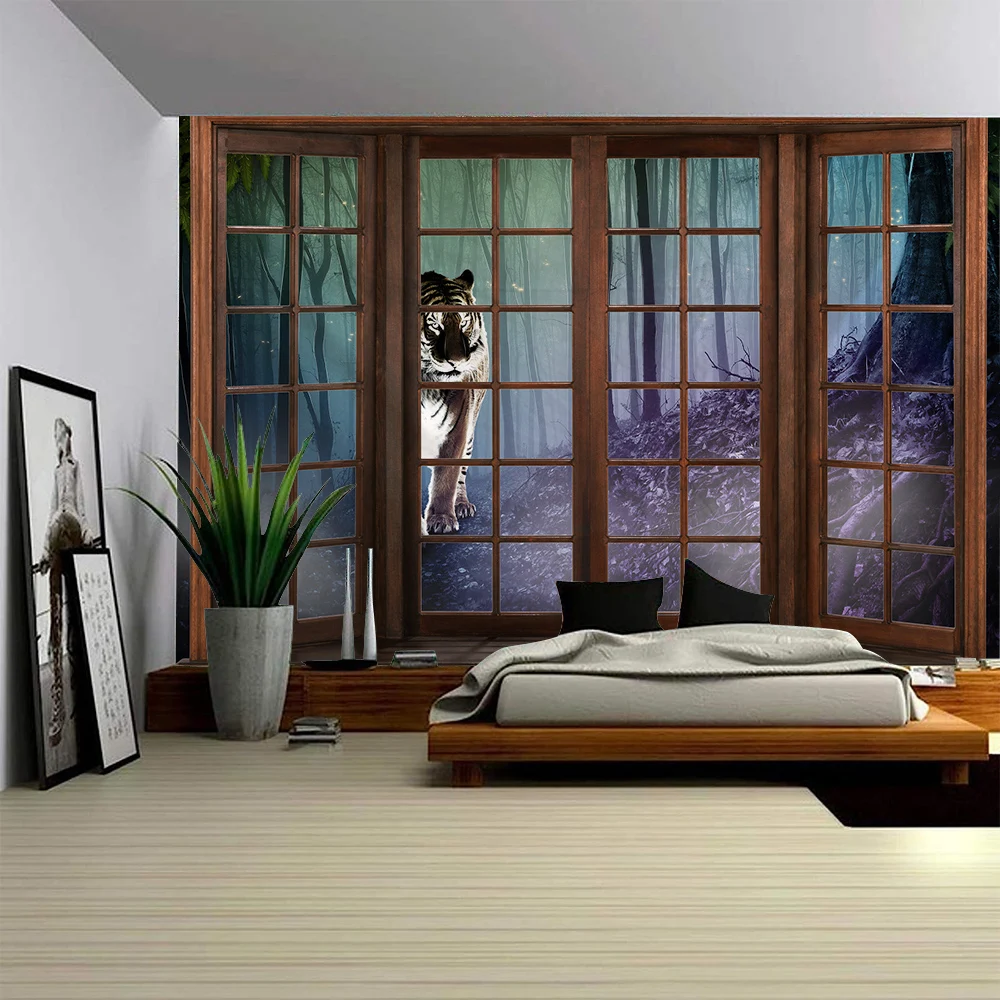 Tapestry Decor Landscape Tapestry Outside The Window Wall Art Large Mural Decoration For Home Bedroom And Living Room Decoration tapestry decor