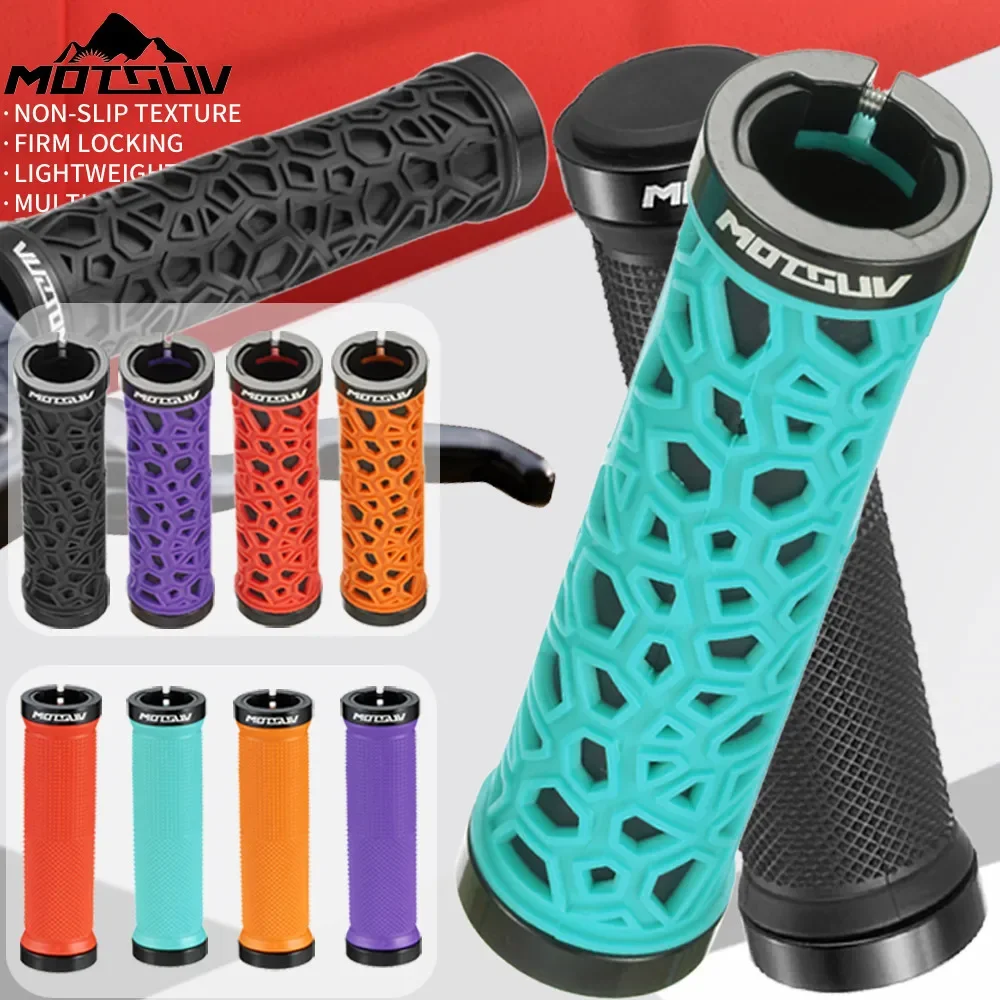 Bicycle Handlebar Grips MOTSUV MTB Bike Soft Double-sided Locking Handlebar Cover Plug Rubber Non-slip Cycling Accessories Part