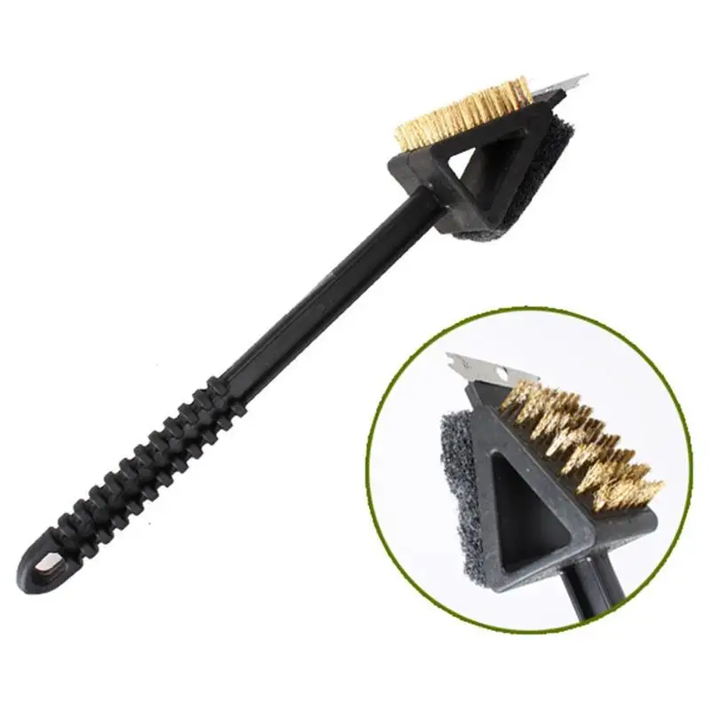 3-in-1 Barbecue wire brush Barbecue grill oven cleaning brush Copper sponge spatula Long-handled cleaning