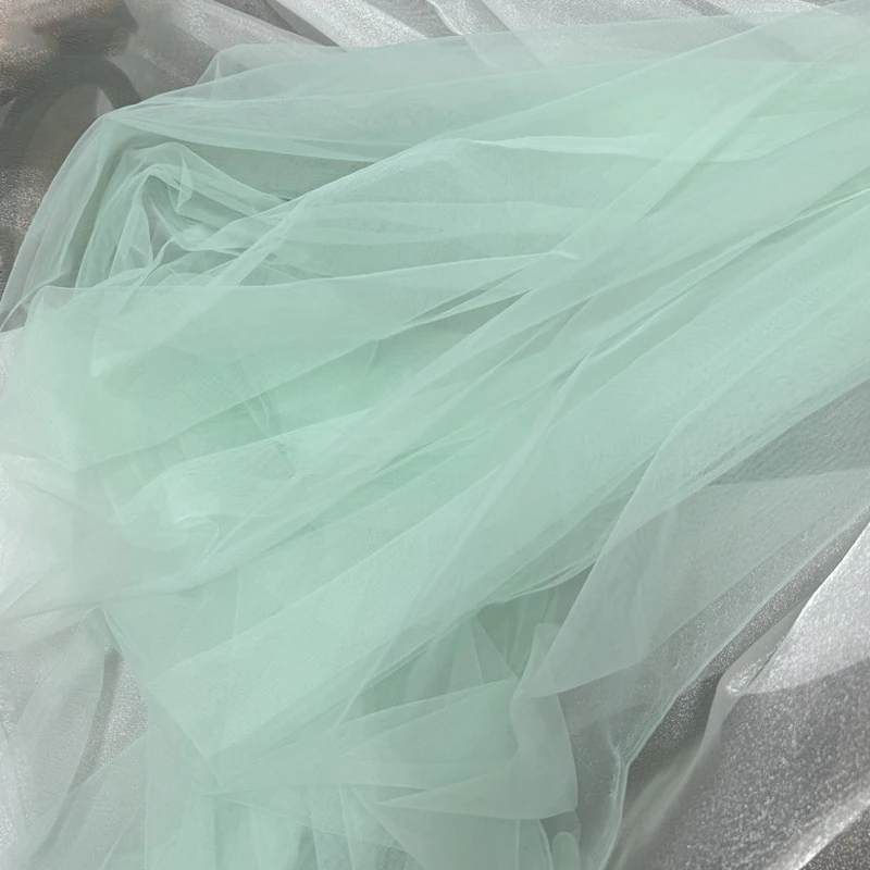 Green Series Soft Tulle Fabric for Elegant Wedding Decorations and Stylish Crafts