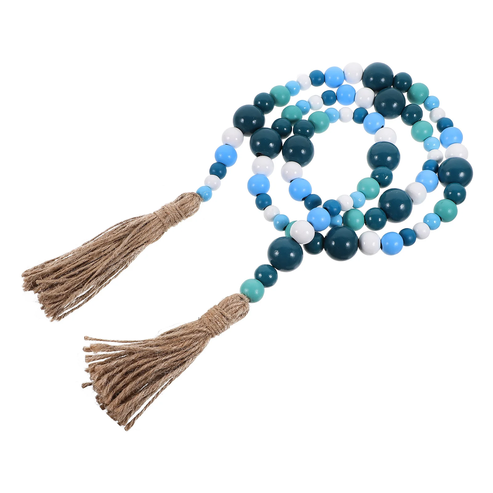 

Blue Curtains Wooden Beads Rope Beading Wall Hanging Ornament Home Scene Decor Decoration Pendant Tassel Child