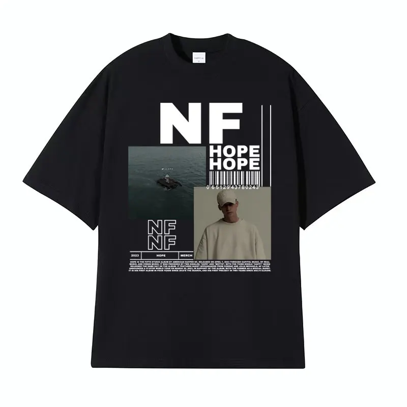 

Новинка 2024, футболка Rapper NF Hope с обложкой для альбома Tour, мужская и женская модная футболка в стиле хип-хоп, Детская Повседневная футболка из 100% хлопка с круглым вырезом, топы