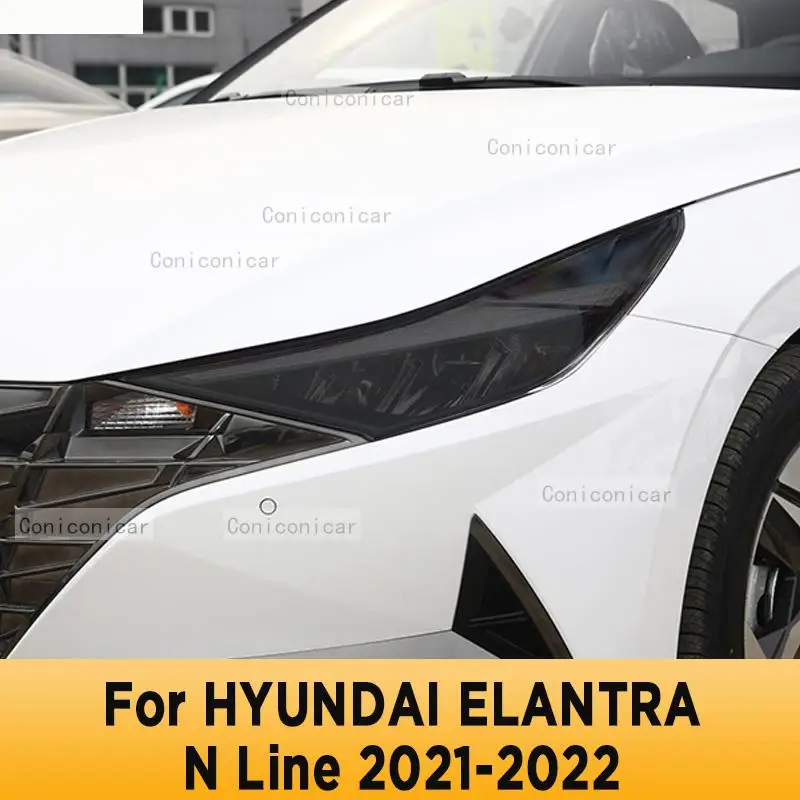 

For HYUNDAI ELANTRA N Line 2021-2022 Car Exterior Headlight Anti-scratch Front Lamp Tint TPU Protective Film Repair Accessories