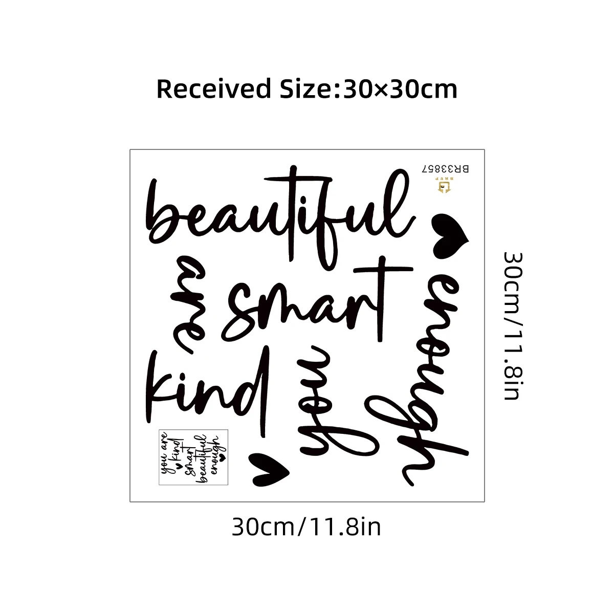 Affirmation Cards ”You Are Kind Smart Beautiful Enough“Art Wall Stickers for Bedroom Cloakroom Mirror Decoration Wall Decals