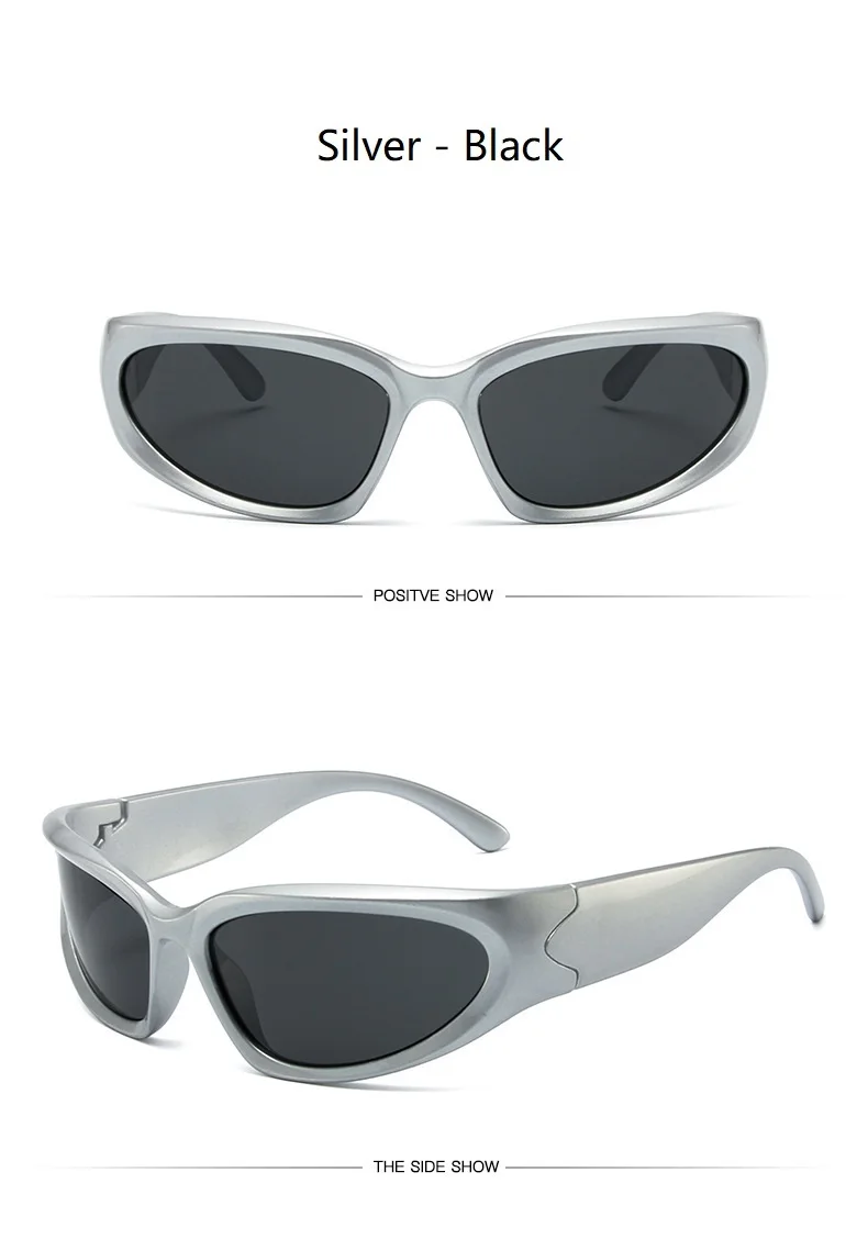 Y2k Klassische Punk Wrap-Around Vintage Sonnenbrille für Damen und Herren Luxusmarken-Designer Sonnenbrillen Mode Sport Eyewear Schutzbrillen – Detail 21