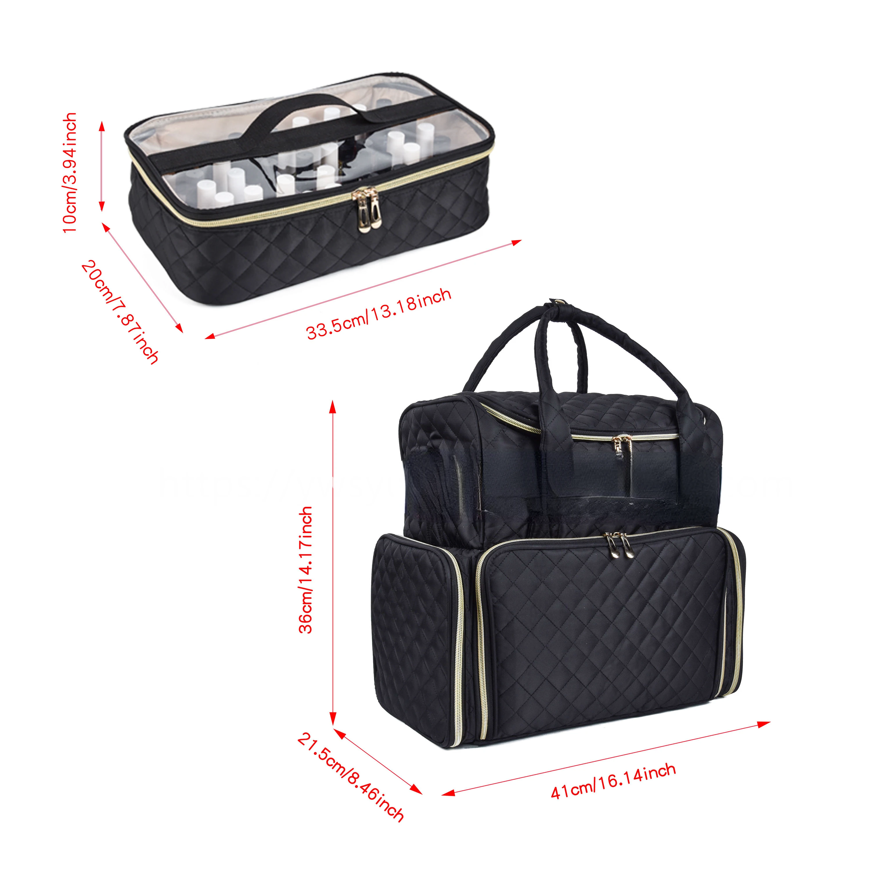 Nail Polish Organizer Backpack with Holds 80 Bottles Double Layer Nail Polish Bag Large Organizer Storage Bag