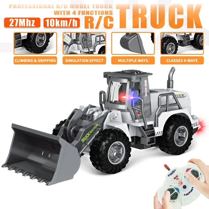 RC Dump Truck 1/30 Remote Control Excavator Bulldozer Radio Model Rc Car Construction Vehicle Toy Boys Children Kids Gifts