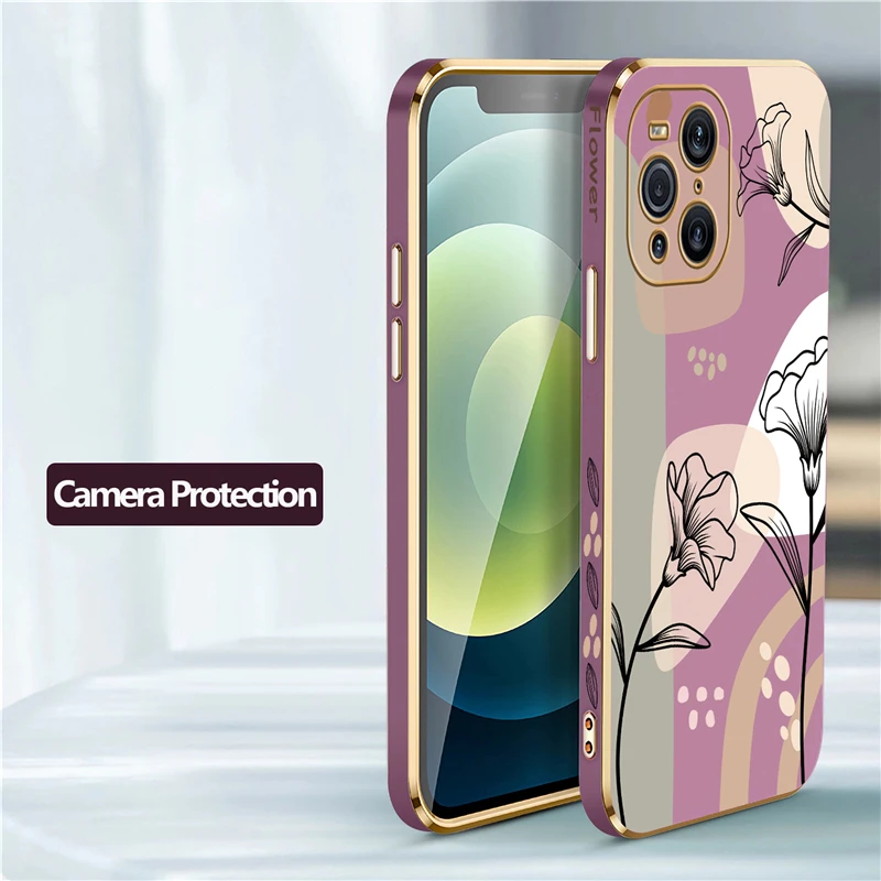 Luxury Flower Pattern Design Plating Soft Phone Case