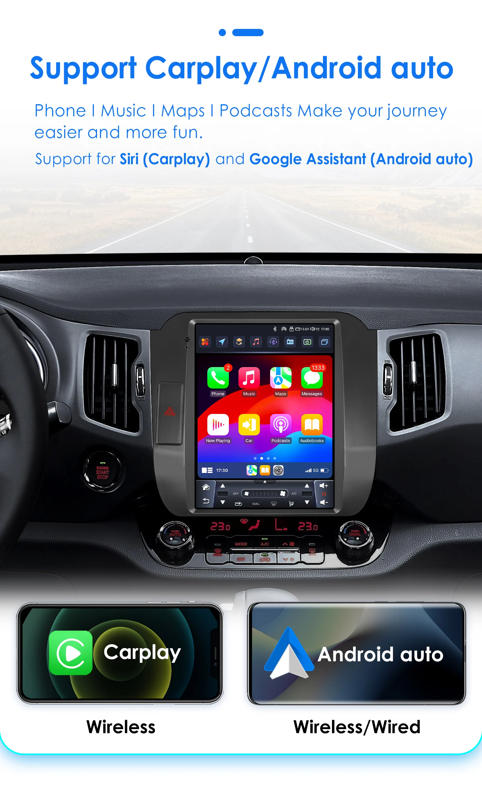 Hizpo 9,7'' Vertikaler Bildschirm Auto-Multimedia für KIA Sportage 3 2010-2016 GPS 4G Carplay Intelligentes System Autoradio AI Voice DSP – Detail 11