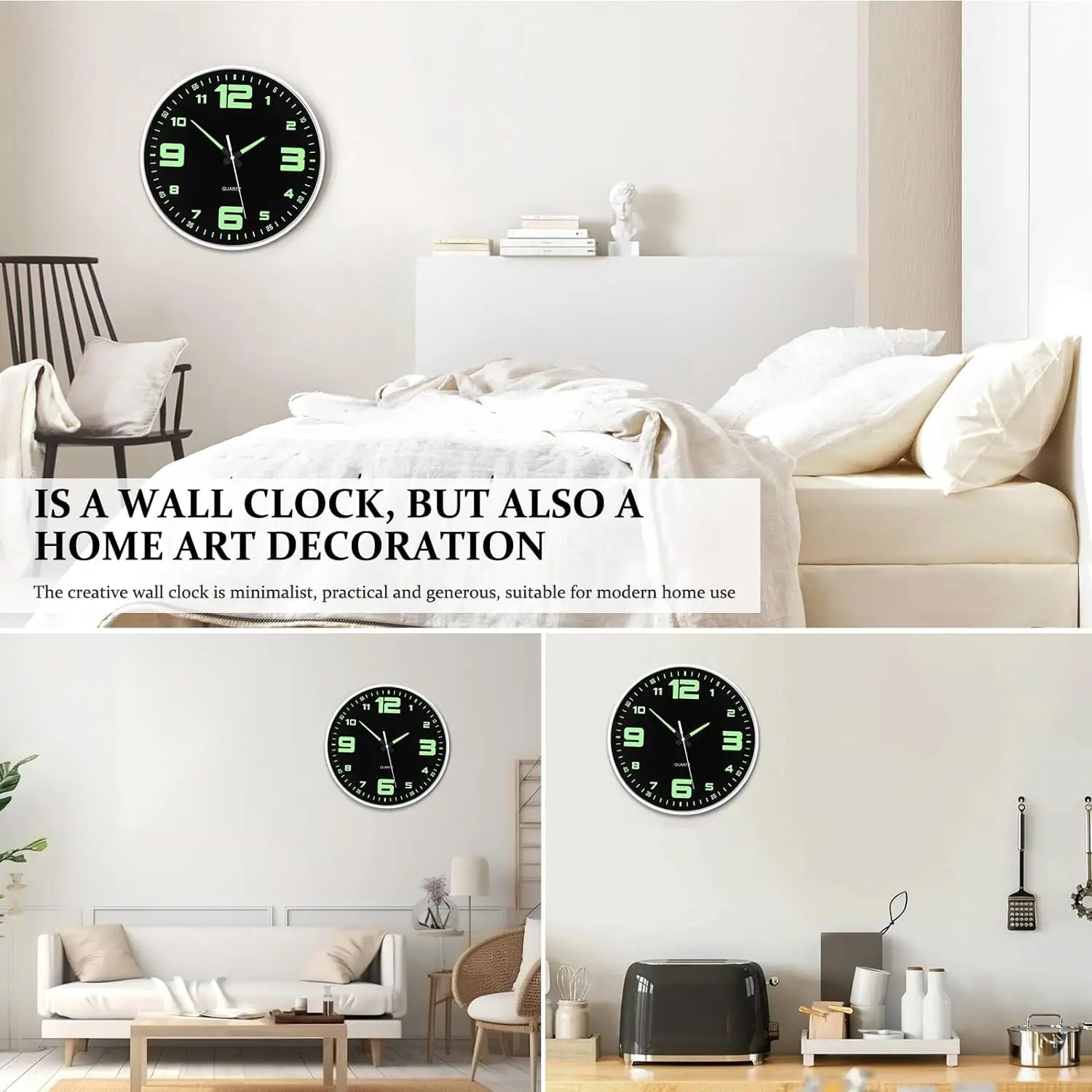 Lighted Wall Clock Battery 12 Inch Night Light Wall Clock For Bedroom