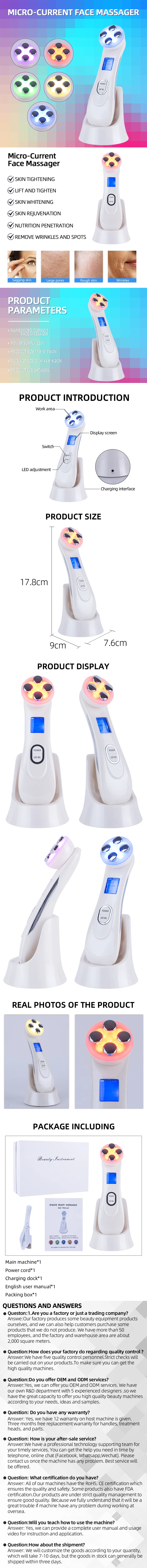 LESEN Face Lifting Electroporation RF EMS LED Beauty Device