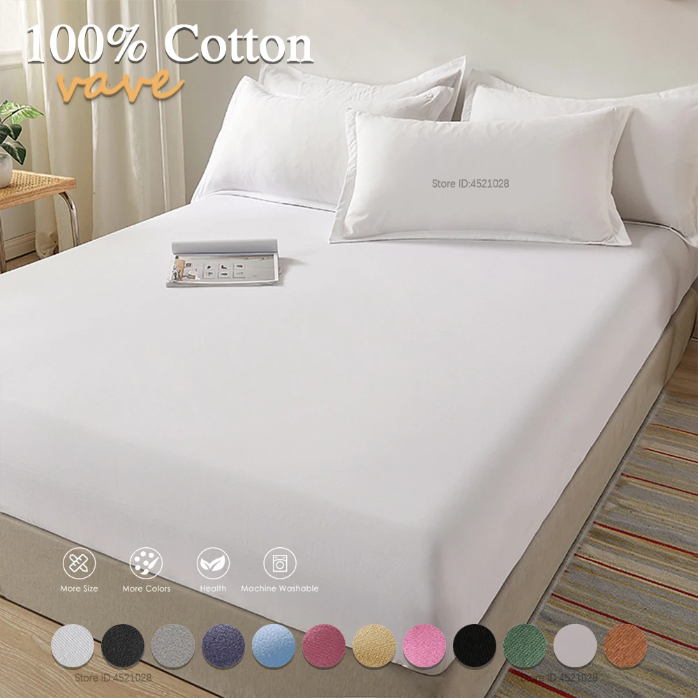 Fabric Fitted Sheet Soft Touch Elastic Bedspread Cover Mattress pads For Single Double King Queen Bed 150x200 160x200 140x200