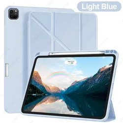 Sleek Y - Trifold Case with Pencil Holder and Auto Sleep/Wake Cover (Light Blue)