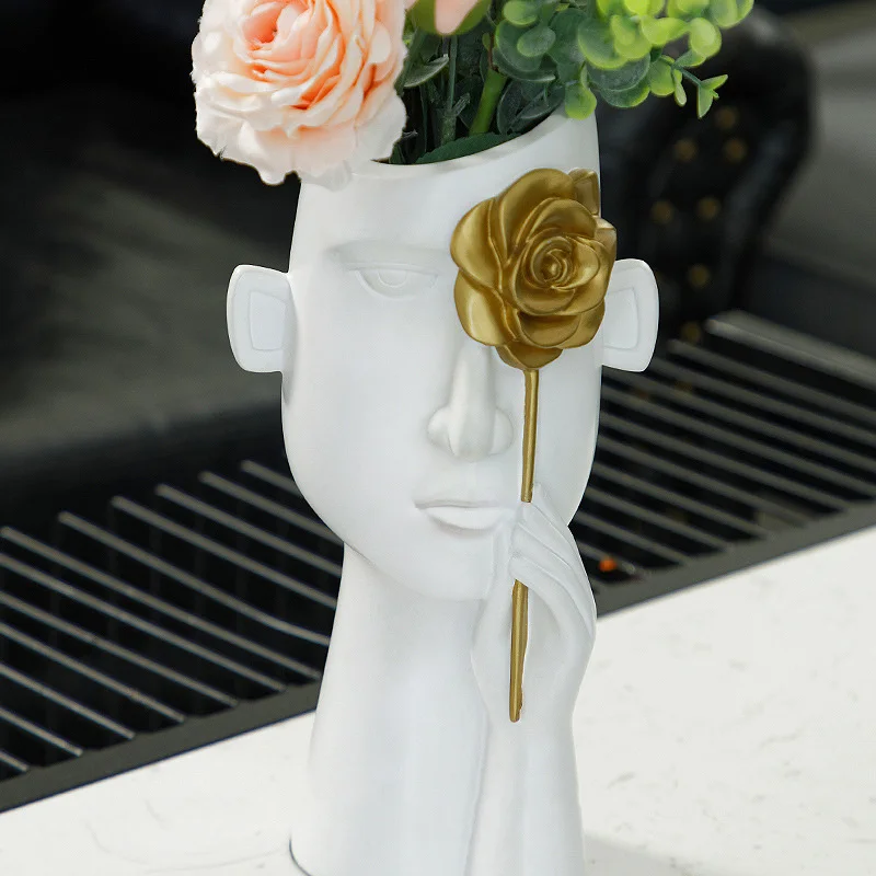 

Modern Home Decor Sculptures & Figurines for Interior Human Face Vase Desk Accessories Living Room Decor Art Sculpture Crafts