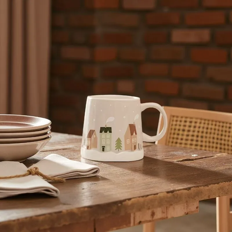 Christmas Ceramic Cup Coffee Mugs Household Exquisite Afternoon Tea Cups Creativity Breakfast Milk Cute Couple Coffee Cup Gift l