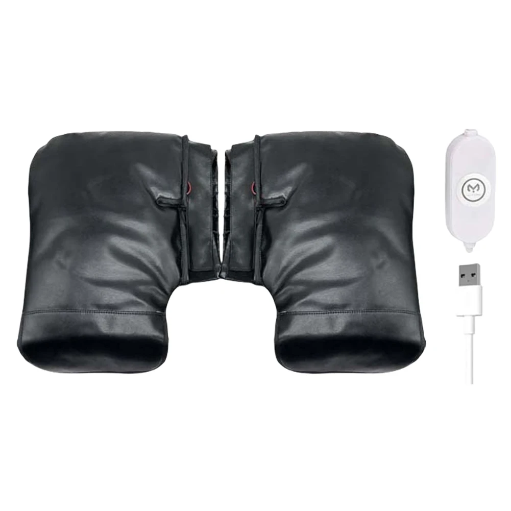 Motorbike Heated Handle Grip Covers 3 Levels Setting Motorcycle Heating Warm Muffs Reflective for Bicycle MTB Motorcycle Scooter