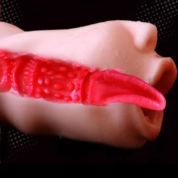 Aritificial Mouth Cup Sex Toys for Men Pocket Pussy Deep Throat Tongue Soft Silicone Mould Oral Masturbator Adult Aircraft Cup 3