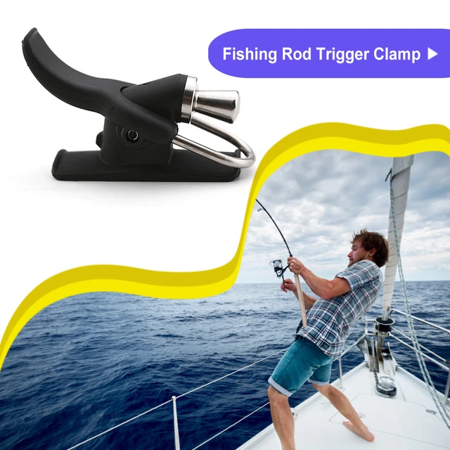 Fishing Rod Trigger Aid Surfing Clamp Fixed Spool Casting Fish Black