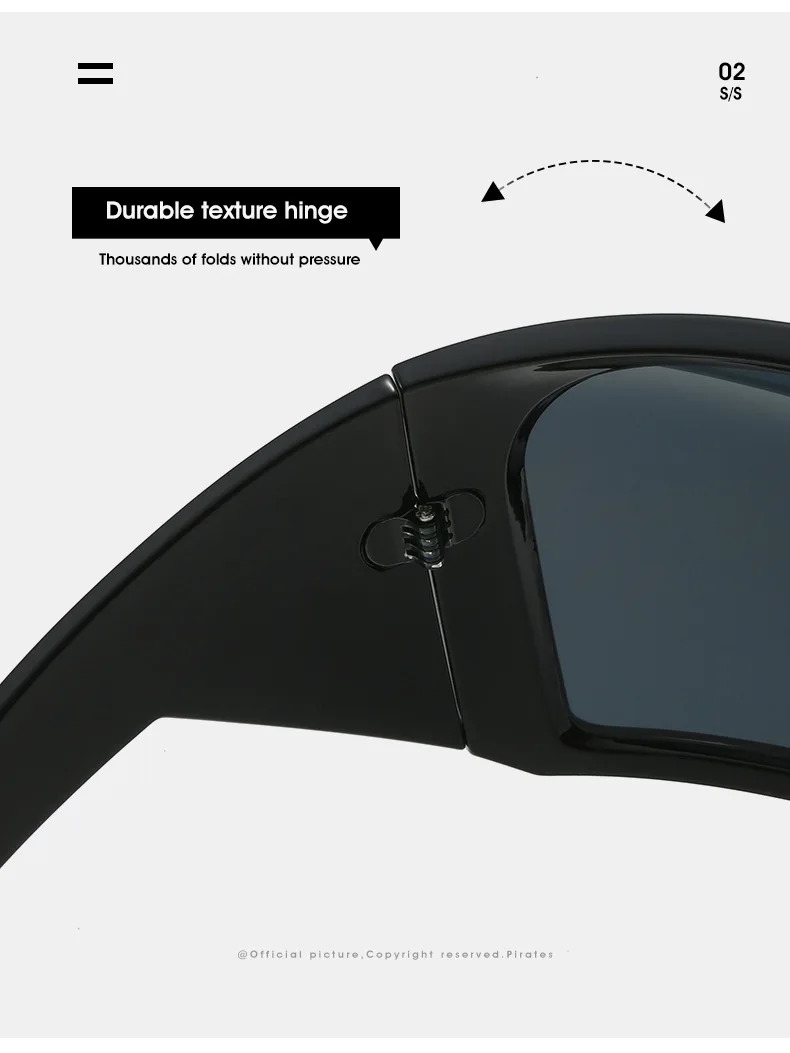 Y2K Vintage Luxus Marke Designer Übergroße Sonnenbrille Frauen Für Männer Trendy Punk Großen Rahmen Sonnenbrille Sport Goggle – Detail 20