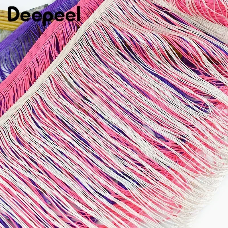 5/10Meters 30cm Colored Tassel Fringe Trim Woven Lace Ribbon For Sewing Clothes Stage Latin Dance Dress Fabric