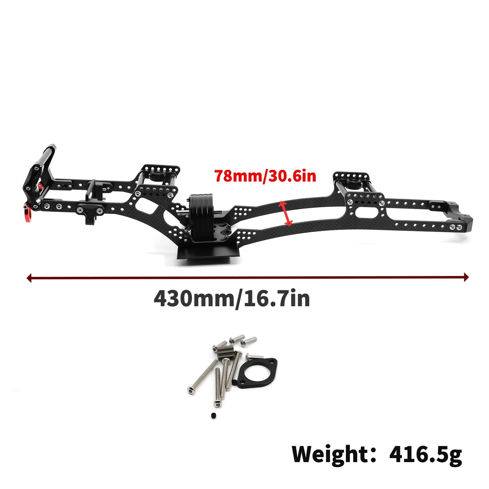 Carbon Fiber LCG Chassis Kit Frame Rail V2 Gearbox Skid Plate Bumper Set for Axial SCX10 1/10 RC Crawler Car DIY Upgrade Parts