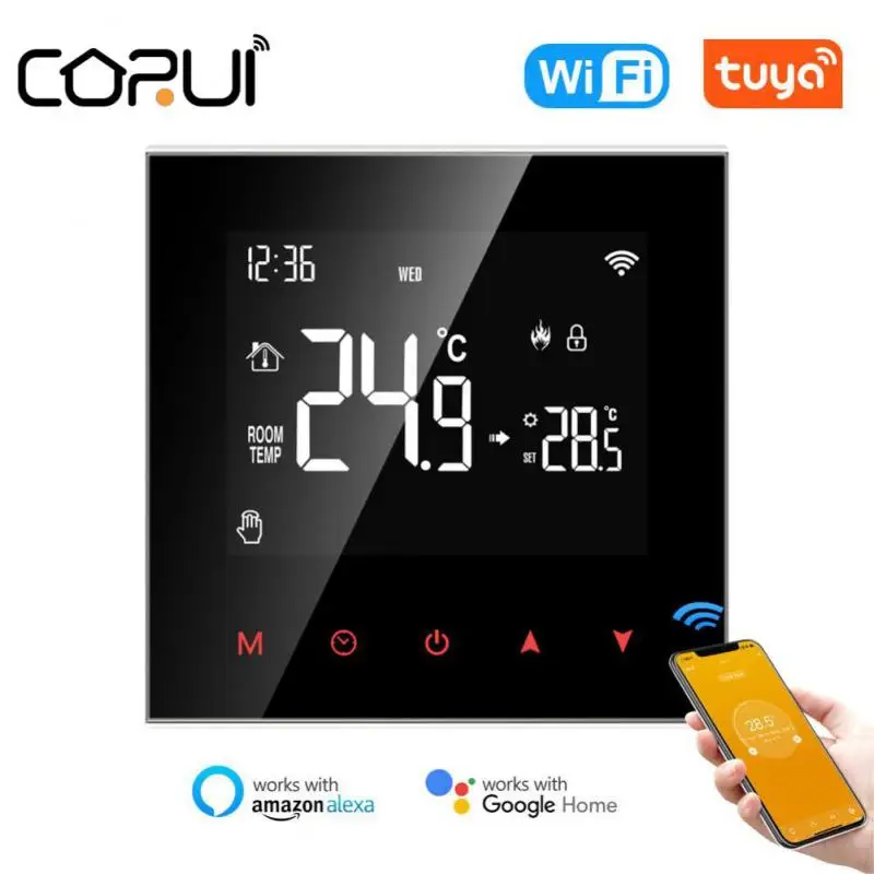 

CORUI Tuya WiFi Smart Thermostat Electric Floor Heating Water Boiler Temperature Support Google Home Alexa Yandex