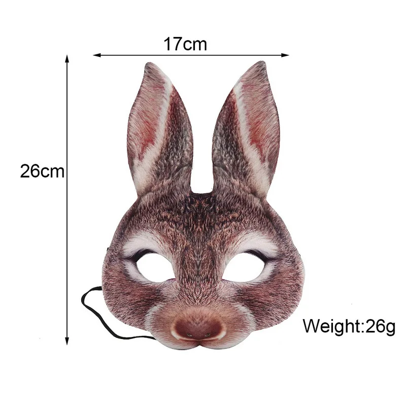 Halloween Easter Mardi Carnival Party Makeup Ball Rabbit Mask Animal Mask Cartoon Accessories Decoration