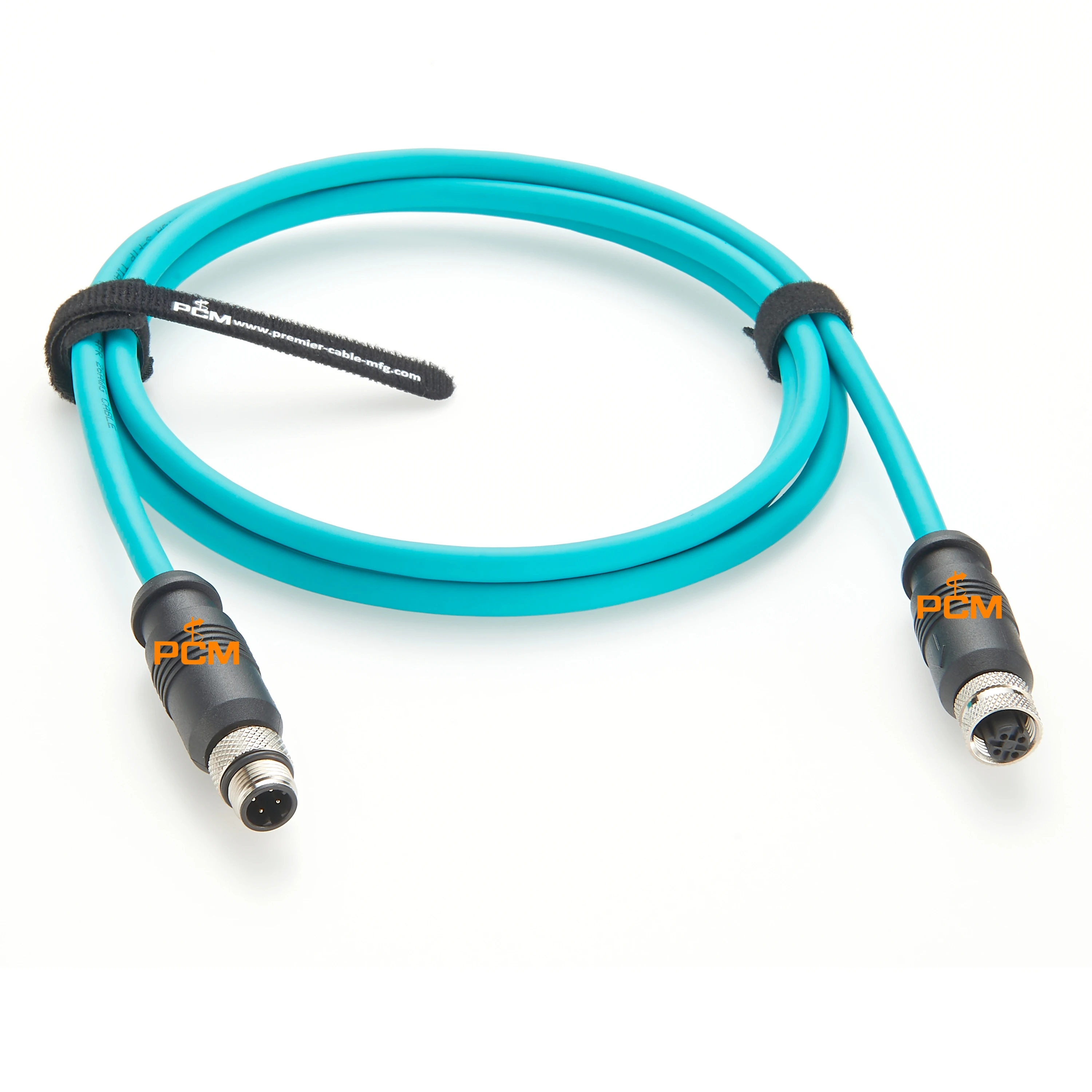 IP67 M12 D-code 4 Poles Male to Female High Flex PROFINET Ethernet EtherCAT Cable for Smart Camera Vision Sensor Omron Keyence