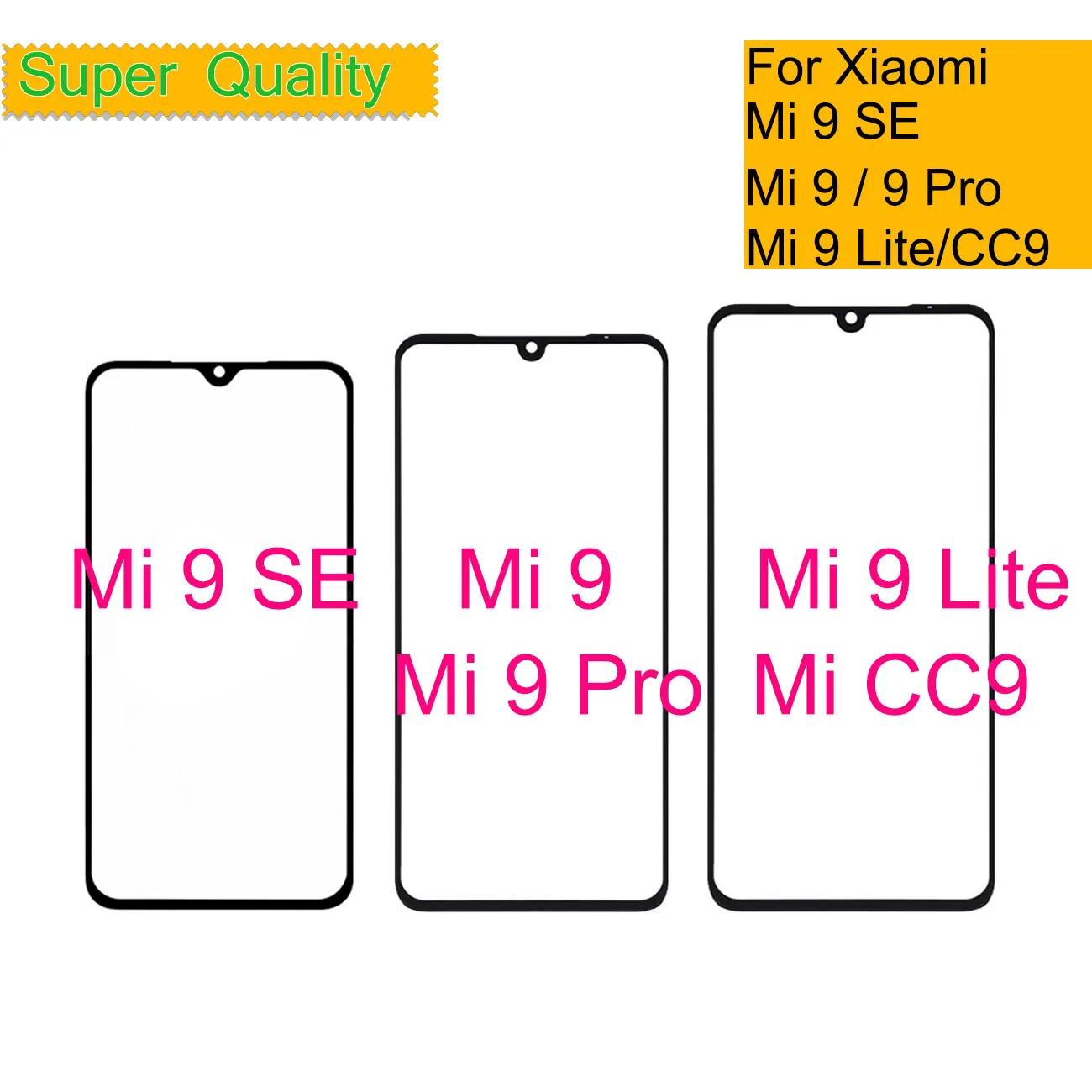 Replacement For Xiaomi MI 9 SE Lite Pro Touch Screen Panel Front Outer Glass Lens With OCA Glue