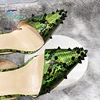 Sexy Side Empty Lady Snake Patted High Heels 8-12cm Fashion Rivet Shoes For Women's Gladiator Green Stiletto Pumps Size 35-45 3