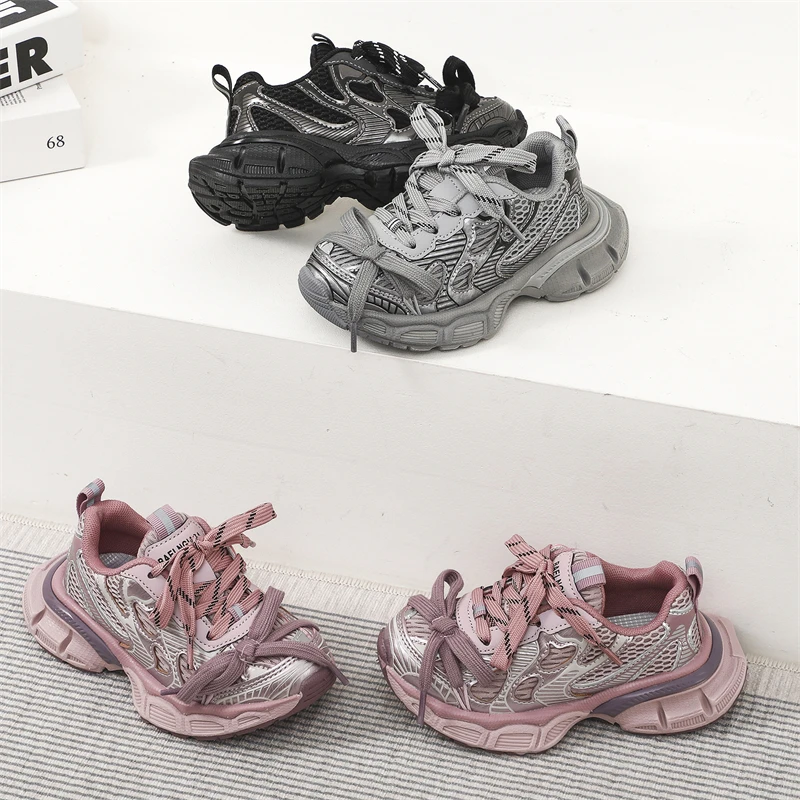 2025 Autumn New Children's Dad Shoes Fashion Brand Boys' Sports Shoes Fashion Lightweight Girls' Running Shoes spring 2