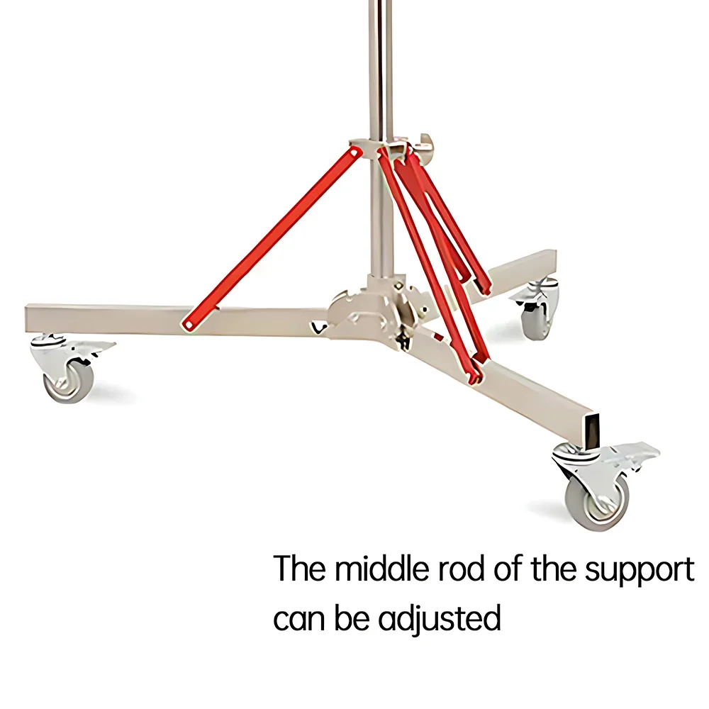 SH 119-320cm Adjustable Heavy-Duty Stainless Steel Photography C-Stand With 3 Wheels Suitable FOR Mobile Photography Shooting
