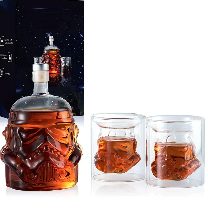 Wine Glass Accessories 750ml Set Storm Trooper Helmet Whiskey Decanter Liquor Bottle Creative Gift
