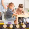 Chairs 2 Pack, 3 Level Height Adjustable Toddler Chairs for Children Boys Girls Age 2-6, Plastic Kids Chair for Home Family Classroom Nursery, Grey