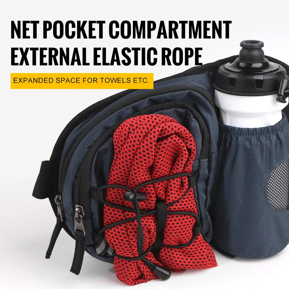 WRELS Fanny Pack Waterproof Sports Fanny Pack Lightweight Waist Bag Bottle Holder Adjustable Belt Bag Running Marathon Bum Bag