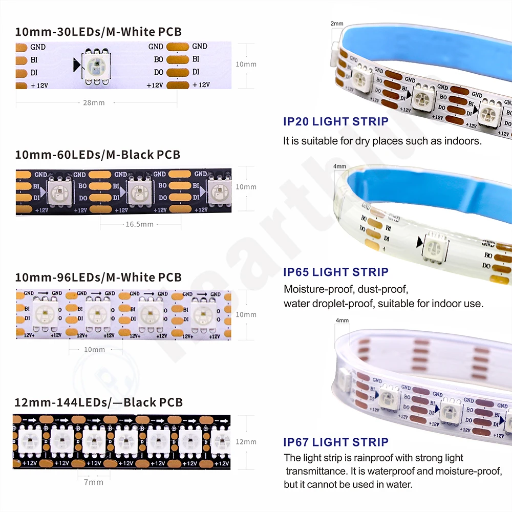 Vibrant Color-Changing Programmable LED Light Strips