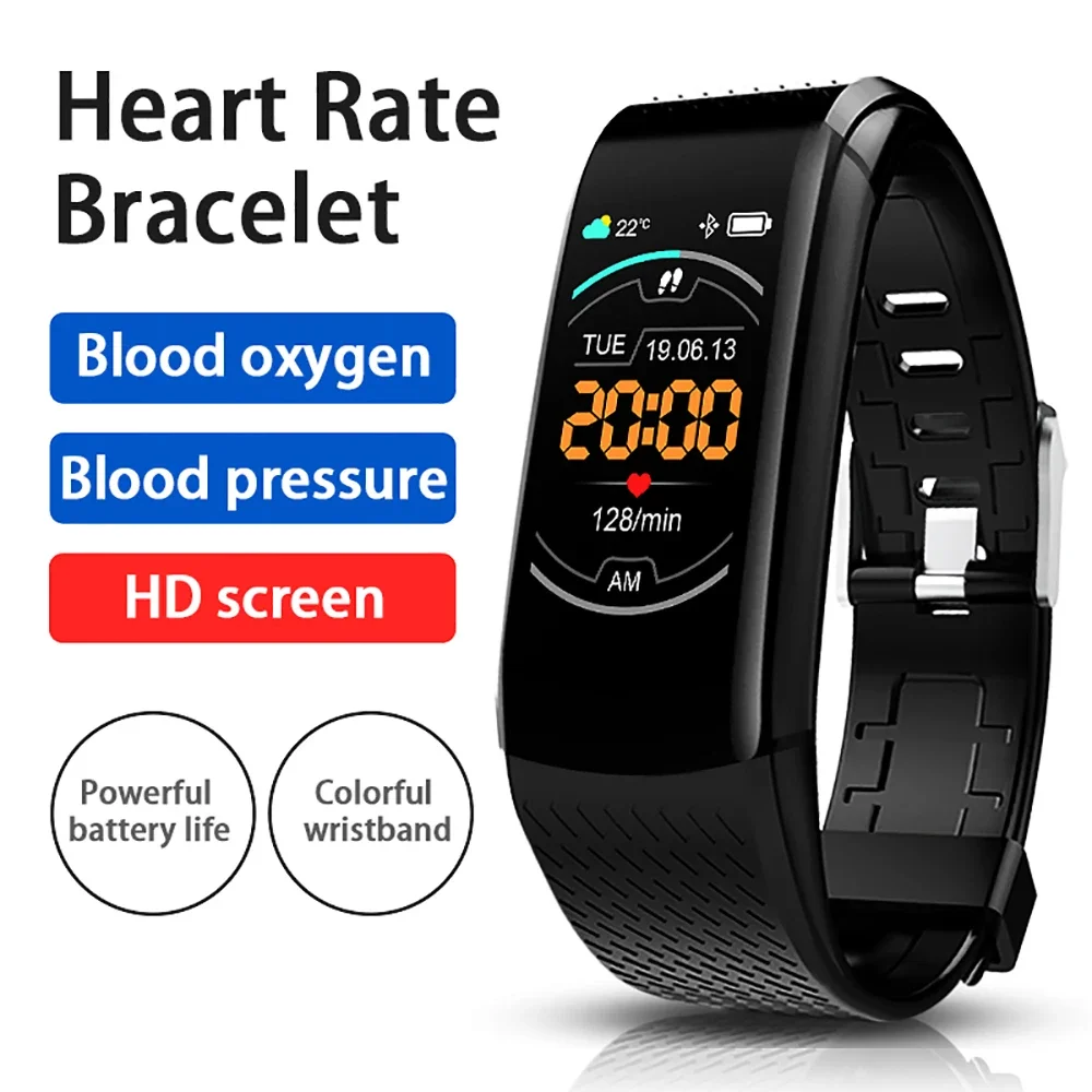 

2024 New C8 Smart Bracelet Blood Pressure Heart Rate Blood Oxygen Sleep Monitoring Bluetooth Waterproof Meter Step